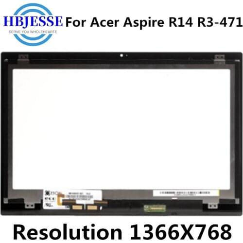 Replacement 14'' Laptop for Acer Aspire R14 R3-471 R3-471T Touch LED LCD Screen Digitizer Display Assembly 1366x768 HD