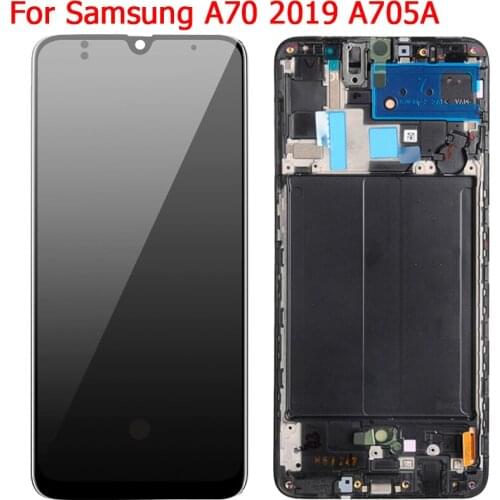 New A705FN Screen For Samsung Galaxy A70 2019 LCD Display With Frame 6.7 Inch SM-A705F A705 A705G A705DS Touch Screen LCD Parts