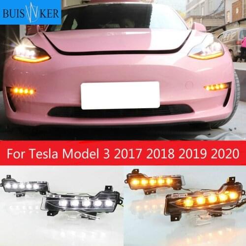 1Set For Tesla Model 3 2017 2018 2019 2020 Car LED DRL Daytime Running Light