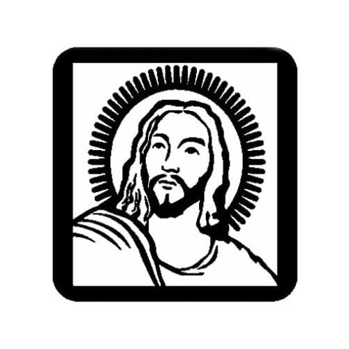 17.1CM*17.8CM Protected By Jesus Vinyl Car Motorcycle Stickers Decal Black/Silver C13-000306
