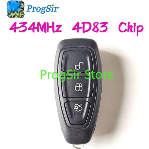 3 Button 433 MHz Keyless Go Remote Control Key for Ford Focus With 4D83 Chip