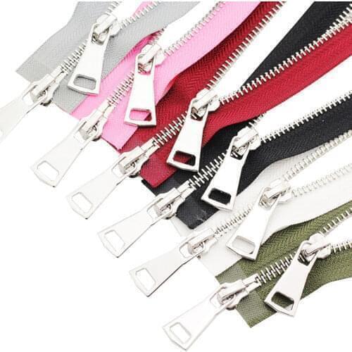 5# Jacket Metal Zipper Double Slider Two-Way Zips Open End For DIY Handmade Sewing Coat Clothing Tailor Repair Accessories Tool