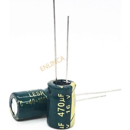 500pcs 16v 470uf 8*13 aluminum electrolytic capacitor 470uf 16v 20