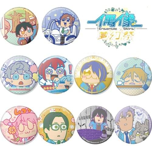 Anime Ensemble Stars Hidaka Hokuto Akehoshi Subaru Yuuki Makoto Cosplay Badges Cartoon Garniture For Bags DADGE Brooch Pin Gifts