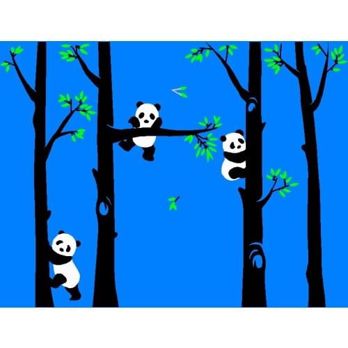 Large Size 348*243cm Big Tree pandas Decal Wall Decor DIY Murals Wall Sticker For Nursery Decals Creative Home Decoration LC1512