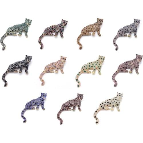 PD BROOCH 2021 New High-end Jaguar Animal Leopard Zircon Brooch Clothing Bag Accessories In Stock Jewelry Pins