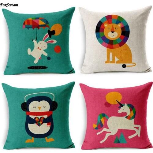 Decorative Cushion Cover Animals Throw Pillows Cae Home Decor Animal Pillowcase Unicor Habit Nordic Pillow Cover For Sofa