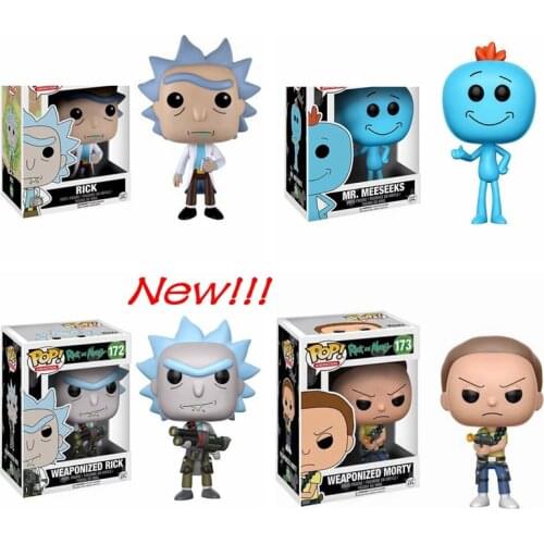 Funko pop Rick and Morty Cartoon Figure Model Vinyl Dolls MR.MEESEEKS PICKLE RICK with Laser Collectibles Gift Toys for Children