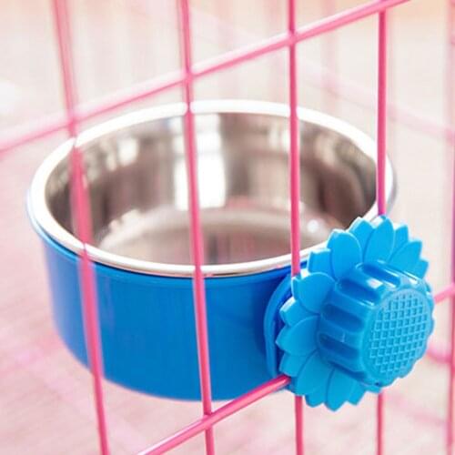 Fixed Pet Food Stainless Steel Dog Bowl Water Bowl Removable Food Water Bowl Hanging Cage Cup for Dog Cats Birds Dog Accessories