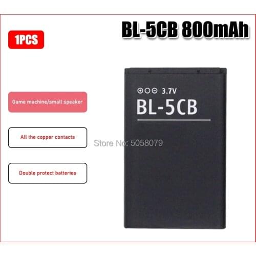 BL-5CB 800mAh Replacement Battery For Nokia 1000/1010/1100/1108/1110/1111/1112/1116/2730 BL-5CA BL-5CB battery