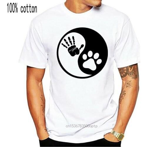 CUTE ANIMAL PAW PRINT YIN-YANG K9 PET BEST FRIENDS CAT FELINE T SHIRT
