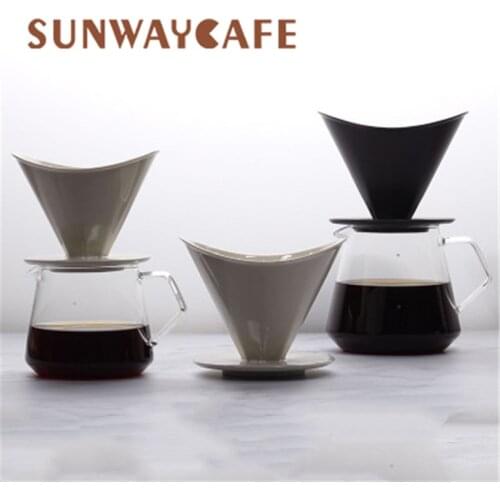Coffee Dripper V60 Style Coffee Drip Filter Cup Permanent Pour Over Coffee Maker Pot for 1-4 Cups Cafe Tools Accessories
