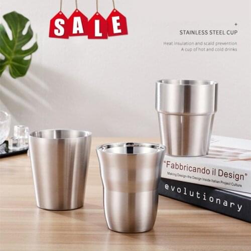 175/300/480ML Espresso Mugs Double Wall Stainless Steel Espresso Cups Set,Insulated Coffee Mugs Last For Years Easy Clean