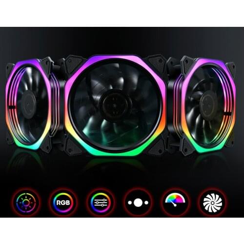 120mm RGB fan Computer PC Case Fan RGB Adjust LED Fan Speed 120mm Quiet Remote AURA SYNC Computer Cooler Cooling RGB Case Fans