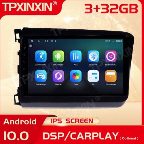 2 Din Carplay Android Radio Receiver Multimedia Stereo For Honda Civic 2011 2012 2013 2014 2015 GPS Navi Auto Recorder Head Unit