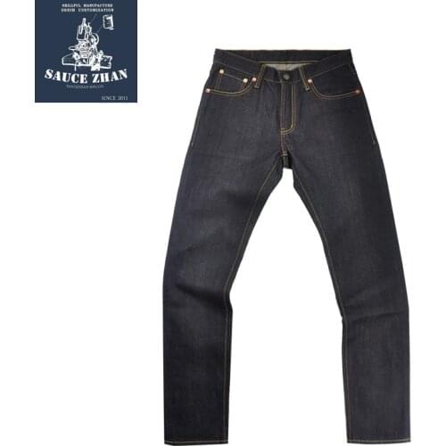 Saucezhan 314XX Men Jeans Selvedge Jeans Selvedge Denim Jeans Raw Denim Indigo Jeans Slim Fit Jeans Mens Jeans Brand