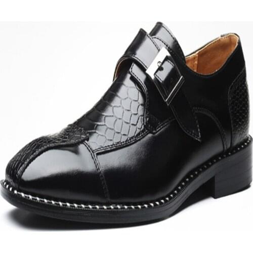 Zapatos De Hombre Oxford Brogue Shoes For Men Genuine Leather Formal Buckle Dress Shoes Man Pointed Toe Comfortable Shoes