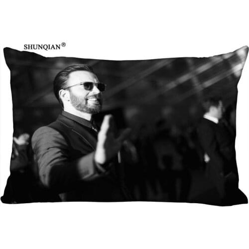 Custom Chris Evans Printed Pillowcase Home Living room cushion Rectangular Silk Pillowcase Two Sides More size