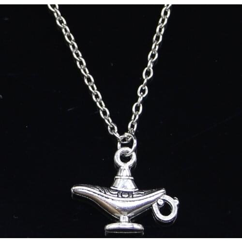 New Fashion Necklace 22x18mm aladdin magic lamp genie Pendants Short Long Women Men Colar Gift Jewelry Choker