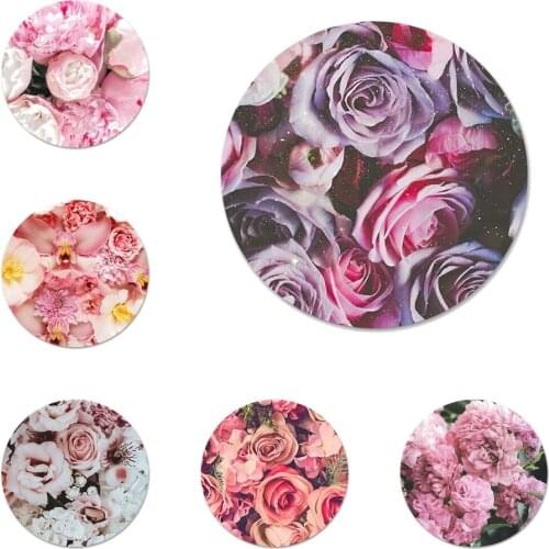 New ArrivalElegant Pink Purple Peony Flower On the Vase Badge Brooch Pin Accessories For Clothes Backpack Decoration gift