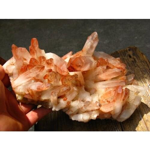 New find from Tibetan red soil natural rock quartz crystal cluster original 2140g