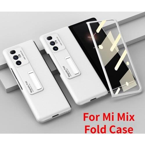 Front is Glass Back is PC Material and Bracket Case For Mi Mix Fold 5G Case