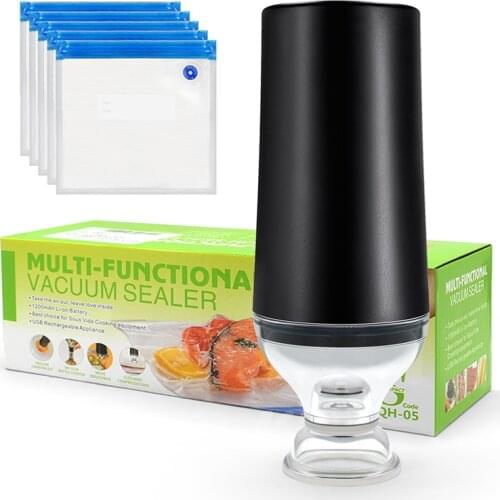 VANFOND Rechargeable Mini Food Vacuum Sealer Machine USB Charging Vacuum Air Pump Packaging for Food Storage