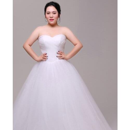 Simple Strapless Evening Dress White Sleeveless Fashion Empire A-Line Lace New Floor-Length Plus Size Women Formal Gowns D1047