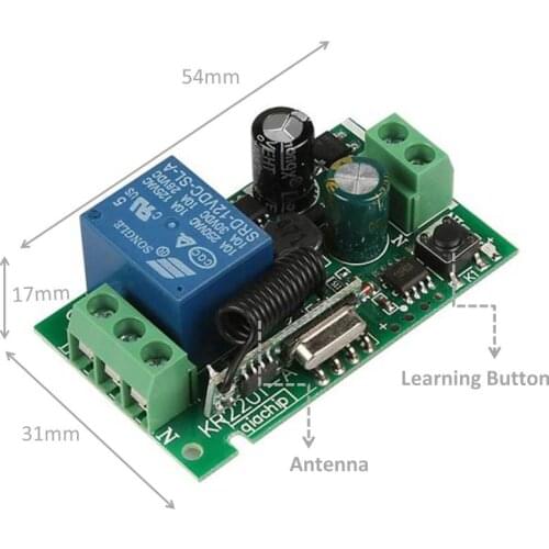 RF Switch Remote Control AC 85~220V 1CH Relay Receiver for Universal Garage Control & electrical device of LED & Motor & Pump