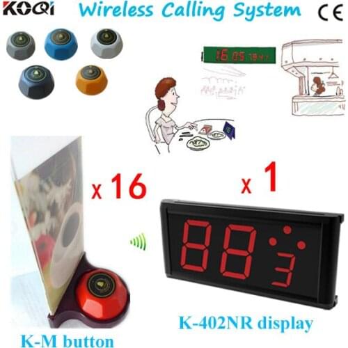 Advertising buzzer restaurant cafe bar Wireless Waiter Service System; 1 screen monitor and 16 table button with menu holder