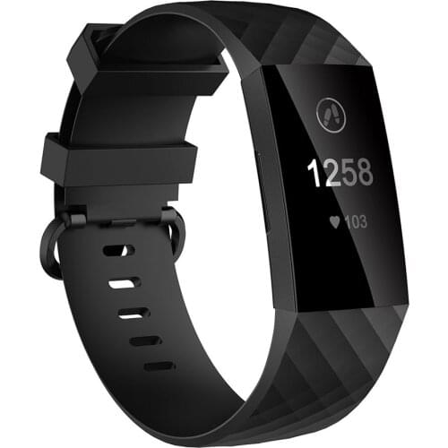For Fitbit Charge 3 Band Replacement Black TPU Wrist Strap Bracelet For Fit bit Charge 3 Smart Watch Accessories (CH3P)