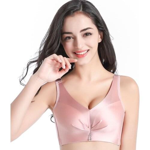 Large size steel ring seamless smooth thin mold cup gathered to adjust comfortable ladies bra fat mm non-magnetic bra cover