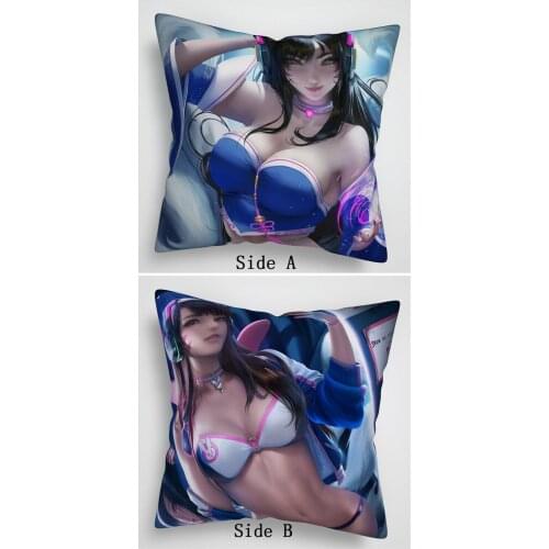 Suef Anime manga Overwatch D.VA Anime two sided Pillow Cushion Case Cover 1027