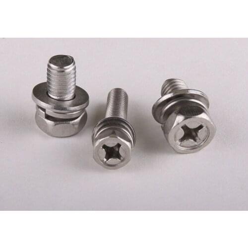 10PCS 304 Cross Recess Screw Hexagon Hexagon Trio Combination Screw M5*10mm