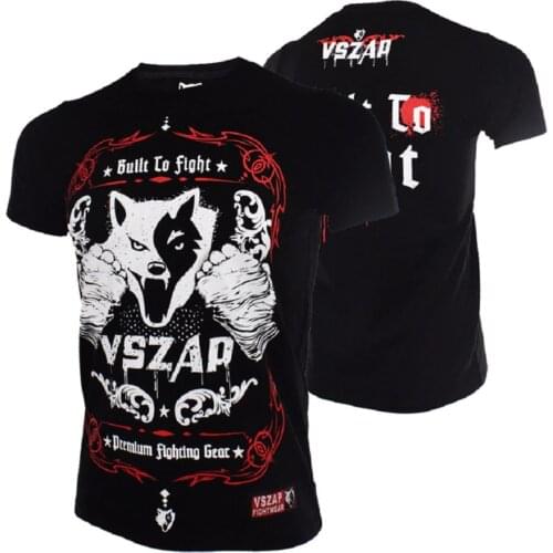 VSZAP Boxing Jerseys Fight MMA T-Shirt Gym Tee Shirt Boxing Fitness sport Muay Thai Cotton Breathable Comfortable T Shirt Men