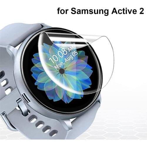 2pcs Ultra-thin Protective Film for Samsung Galaxy Watch Active 2 40mm 44mm Anti-Bubble Soft 3D Edge Screen Protector Cover