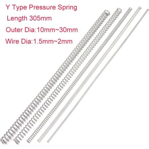 1PCS Y Type Pressure Spring Black Manganese Steel Spring Wire Diameter 1mm Outer Diameter 6-15mm Length 305mm