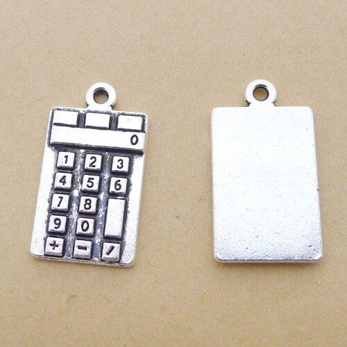 Newest 10Pieces 13*23mm Mixed Alloy Antique Silver Color Calculator Charms Keychain Pendant Accessory For DIY Jewelry Making