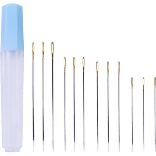 12PCS 57/45/69/54MM Sewing Large Eye Needles Embroidery Tapestry Pullthrough Darning Needles Threading Darning Sewing Craft Tool