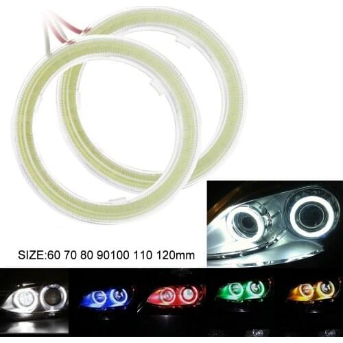 2Pcs COB Angel Eyes Halo Rings Headlight for Car Auto Moto Moped Scooter Motorcycle Fog Light Daytime Runing Light DC9-14V