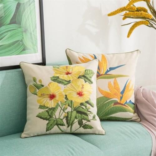 45x45cm Flowers Sofa Pillowcase Pink Cushion Cover Throw Pillow Case Home Sofa Bed Chair Decoration 17.72x 17.72inch