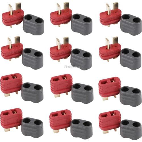5Pairs / 10 pairs Amass T plug Battery Connector Set Male Female w/ Sheath for FPV