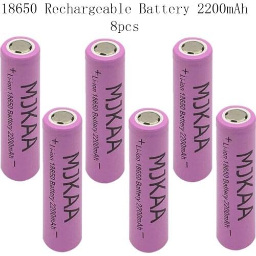 8pcs/Batch High Quality MJKAA 18650 Pink 2200mAh 3.7V Li-ion Pointed Rechargeable Lithium Battery Head Lamp