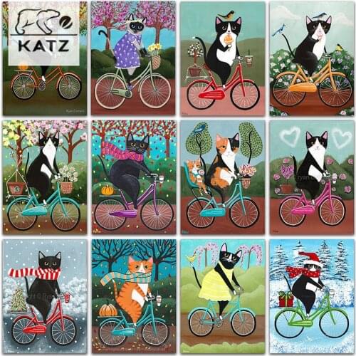 Cartoon Cat Diamond Painting Diy Animal Embroidery Crossing Mosaic Art Gift Cross Stitch Living Room Bedroom Home Decoration