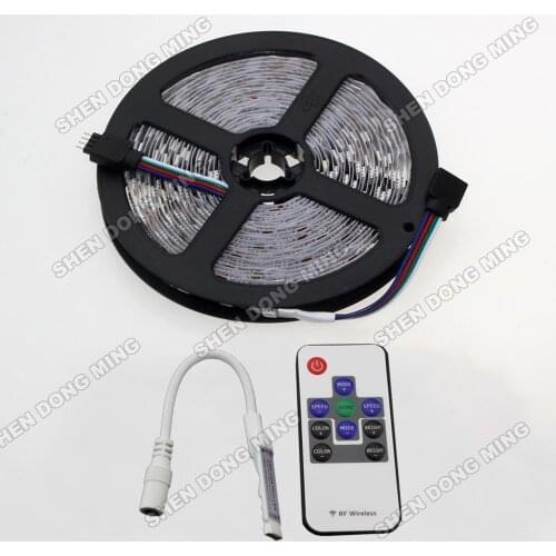 Free Shipping 25M 60leds Non-waterproof IP22 5050 SMD RGB 5set/lot 7.2W/m RGB LED Strip Lights DC12V + 10 keys Mini Controller