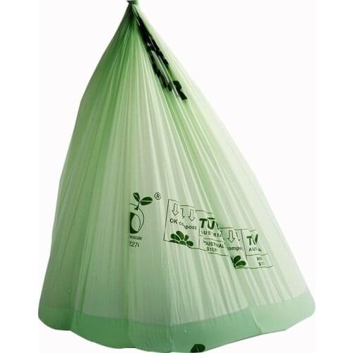 Degradable trash bags from kitchen environmental protection biodegradable trash bags 20 pcs disposable plastic garden waste bag