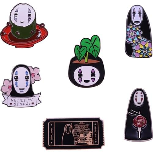 No Face Spirited Away Lapel Pin Hayao Miyazaki Japan Anime Jewelry