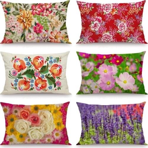 XUNYU 30X50cm/40x60cm Cushion Cover Cartoon Flowers Pillow Case Kids Room Decorative Throw Pillow Cover for Sofa Bedroom JX014