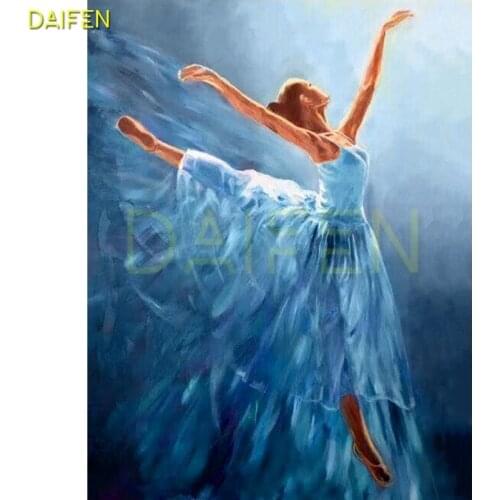 DIY 3D Diamond painting Cross stitch Swan dance Full Round Diamond mosaic Blue dress Full Square Diamond embroidery ancer girl