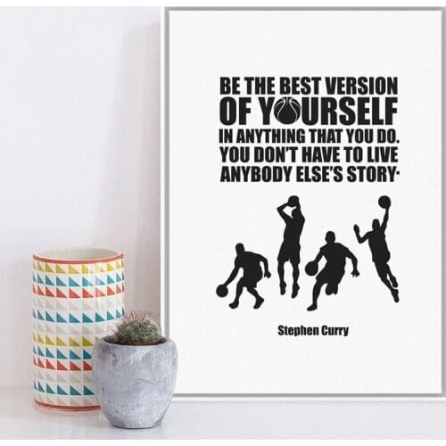 Stephen Curry Quote Canvas Art Print Poster , Basketball Poster Inspirational Saying Canvas Painting Wall Art Decor